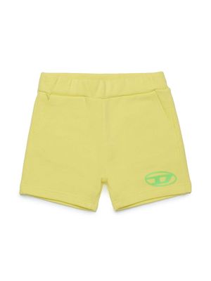 Diesel Kids Oval-D fleece cotton shorts - Yellow