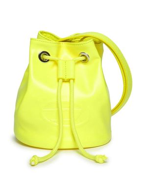 Diesel Kids Oval D logo bucket bag - Yellow