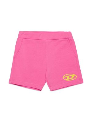 Diesel Kids Oval D-logo cotton shorts - Pink