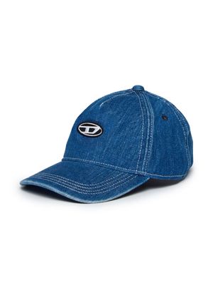 Diesel Kids Oval D logo-embroidered denim cap - Blue