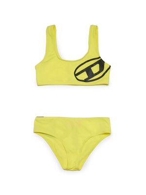 Diesel Kids Oval-D logo-print bikini set - Yellow