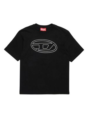 Diesel Kids Oval D logo-print cotton T-shirt - Black