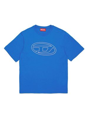 Diesel Kids Oval D logo-print cotton T-shirt - Blue