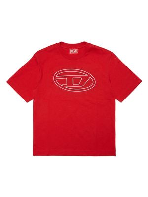 Diesel Kids Oval D logo-print cotton T-shirt - Red