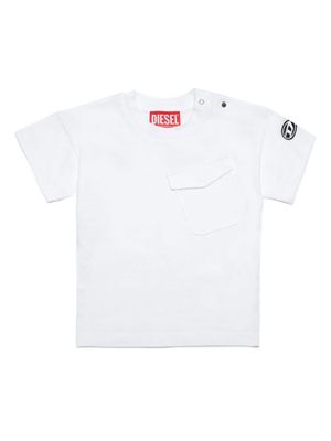 Diesel Kids Oval D-patch cotton T-shirt - White