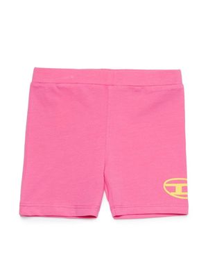 Diesel Kids Oval D-print cotton shorts - Pink