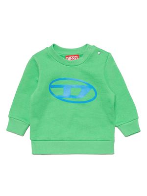 Diesel Kids Oval D-print cotton sweatshirt - Green
