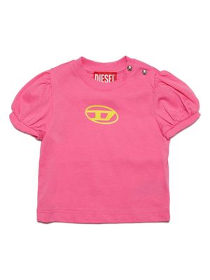Diesel Kids Oval D-print cotton T-shirt - Pink