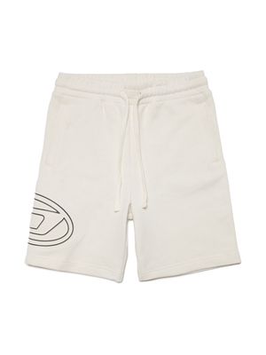 Diesel Kids Pcurvebigoval logo-print cotton shorts - Neutrals