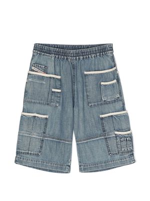 Diesel Kids Piek multi-pocket denim shorts - Blue