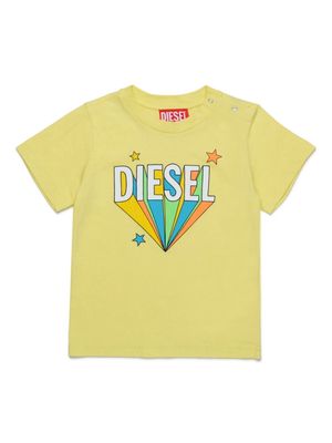 Diesel Kids Prisma-print cotton T-shirt - Yellow