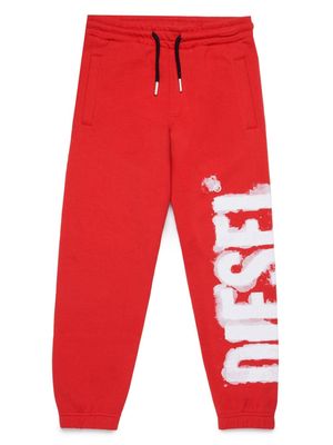 Diesel Kids Pstamp cotton track pants - Red