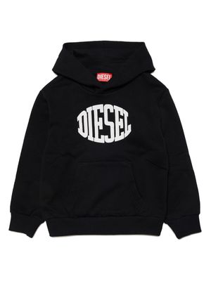 Diesel Kids S-Bolc logo-print hoodie - Black