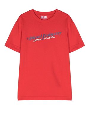 Diesel Kids slogan-print cotton T-shirt - Red