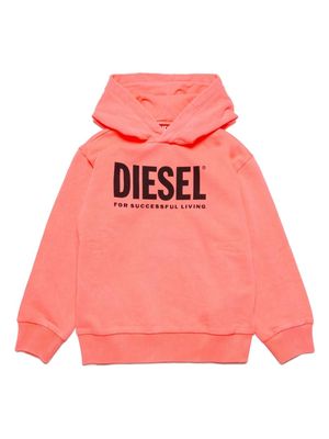 Diesel Kids Snucihood Over cotton hoodie - Pink