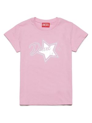 Diesel Kids Star logo-print cotton T-shirt - Pink