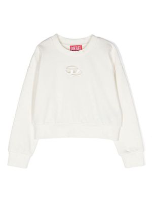 Diesel Kids Straslium logo-embroidered sweatshirt - White