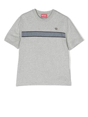 Diesel Kids striped short-sleeve T-shirt - Grey