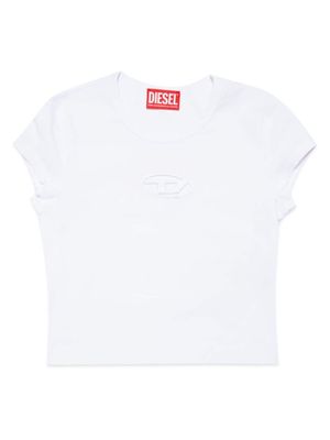 Diesel Kids Tangie Oval D logo cotton T-shirt - Neutrals
