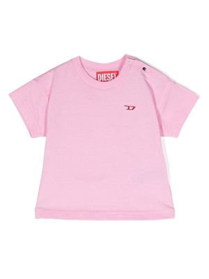 Diesel Kids Tbollyb logo-embroidered T-shirt - Pink
