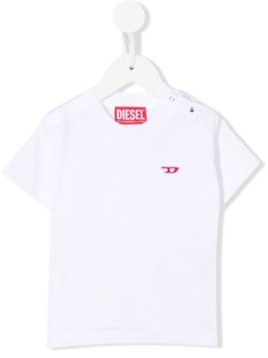 Diesel Kids Tbollyb logo-embroidered T-shirt - White