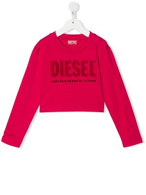Diesel Kids TEEN logo print cropped sweatshirt - K362