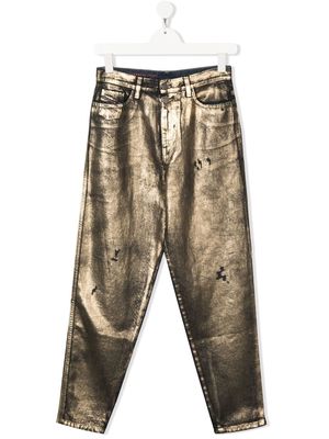 Diesel Kids TEEN metallic trousers - Gold