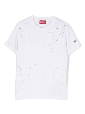 Diesel Kids Toles crystal-embellished T-shirt - White