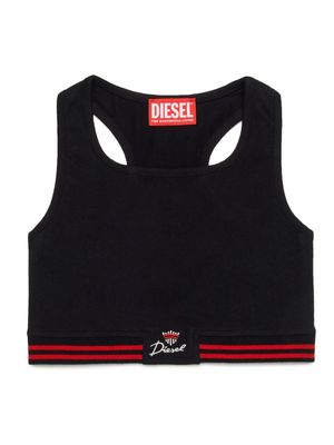 Diesel Kids Trit striped-edge tank top - Black