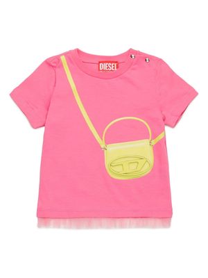 Diesel Kids trompe l'oeil-print cotton T-shirt - Pink