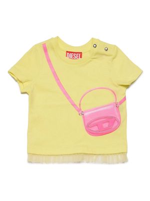 Diesel Kids trompe l'oeil-print cotton T-shirt - Yellow