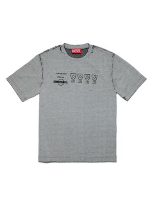 Diesel Kids Truste Over logo-print T-shirt - Grey