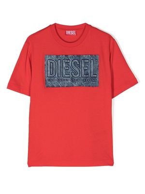Diesel Kids Twanny Over patch-detail T-shirt - Red