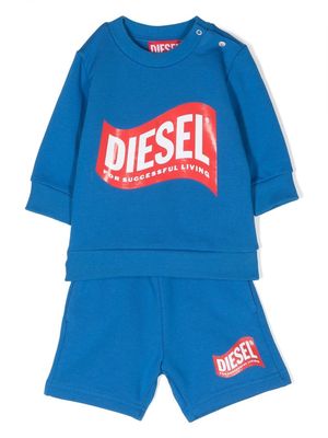 Diesel Kids two-piece cotton tracksuit - Blue