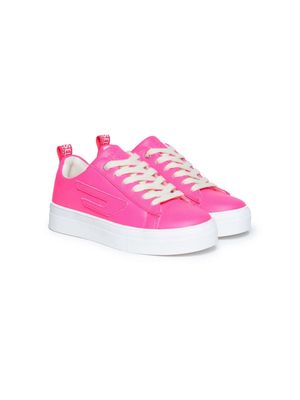 Diesel Kids Vaneela logo-embossed sneakers - Pink