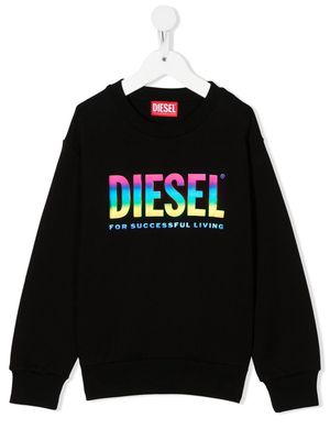 Diesel Kids x Brave Kid logo-print cotton sweatshirt - Black