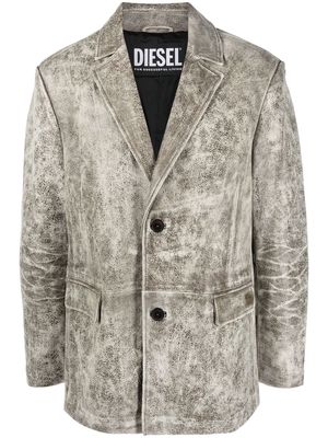 Diesel L-Blaze single-breasted leather blazer - Brown