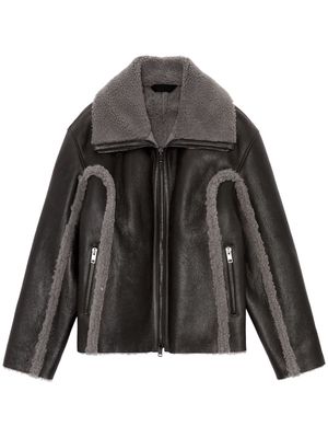 Diesel L-Browny zip-up shearling jacket