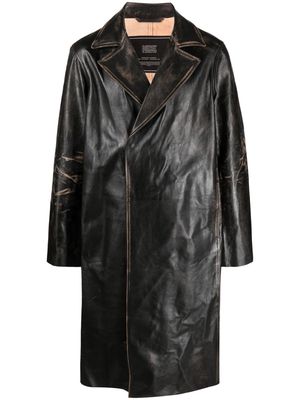 Diesel L-Kauffman leather coat - Brown