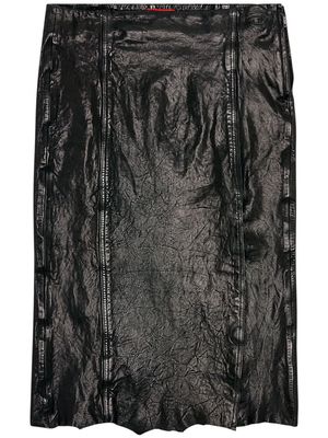 Diesel L-Rupa leather midi skirt - Black