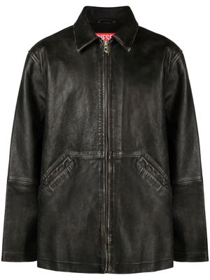 Diesel L-STOLLER-TREAT leather jacket - Black