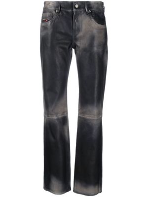 Diesel L-Texa slim-fit leather trousers - Black