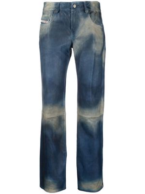 Diesel L-Texa slim-fit leather trousers - Blue