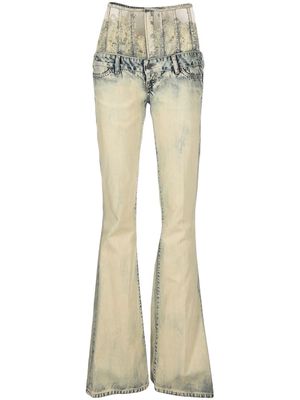 Diesel lace-high-waist flared jeans - Neutrals