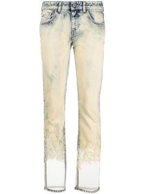 Diesel lace-panel straight-leg trousers - Blue