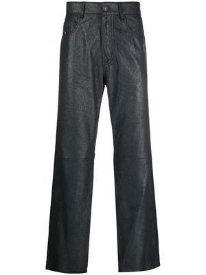 Diesel lambskin straight-leg trousers - Grey
