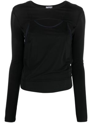Diesel layered-design long-sleeved T-shirt - Black
