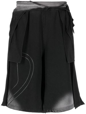 Diesel layered tie-dye shorts - Black