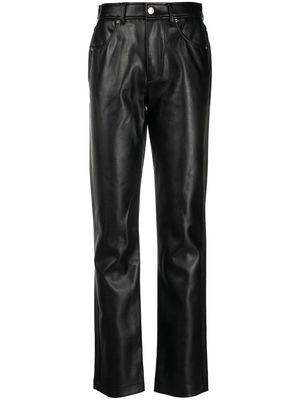 Diesel leather-effect straight-leg trousers - Black