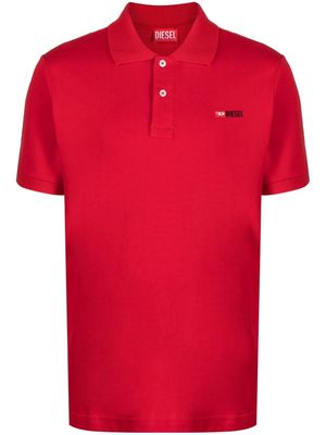 Diesel logo-appliqué polo shirt - Red